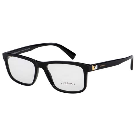 versace ve3253a eyeglasses/frames color gb1 black|Versace Men's VE3253 Eyeglasses 55mm, Black, 55/17/145.